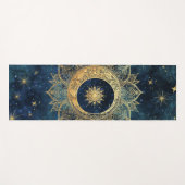 Tapis De Yoga Aquarelle bleu et or Mandala Sun Nebula Galaxy (Devant (Horizontal))