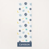 Tapis De Yoga Aquarelle Blue Space Planet Motif (Devant)