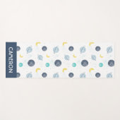 Tapis De Yoga Aquarelle Blue Space Planet Motif (Devant (Horizontal))