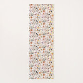 Tapis De Yoga Aquarelle Botanique Fleur sauvage Papillon Initial (Dos)