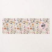 Tapis De Yoga Aquarelle Botanique Fleur sauvage Papillon Initial (Devant (Horizontal))