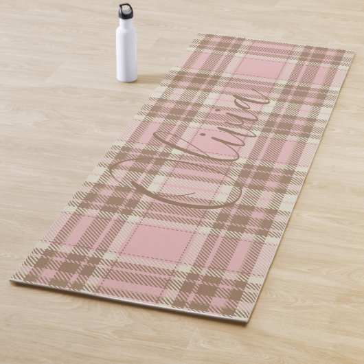 Tapis De Yoga Aquarelle Brown plissée rose (En situation)