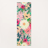 Tapis De Yoga Aquarelle couleur mignonne Design rose floral (Devant)