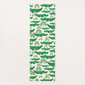Tapis De Yoga Aquarelle Crocodile Alligator arc-en-ciel Personna (Dos)