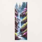 Tapis De Yoga Aquarelle de cascade avec peinture de fleurs de pr (Devant)