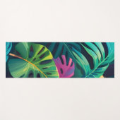 Tapis De Yoga Aquarelle de feuillage tropical Paradis (Devant (Horizontal))