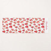 Tapis De Yoga Aquarelle de fraise personnalisée (Devant (Horizontal))