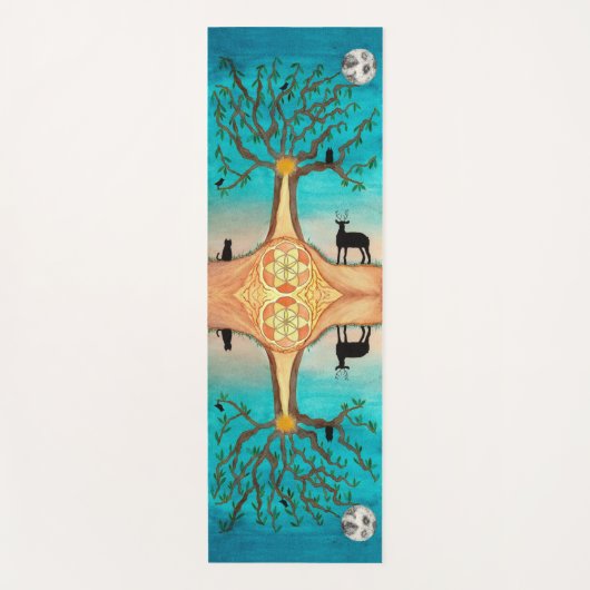 Tapis De Yoga Aquarelle de l'arbre de vie (Devant)