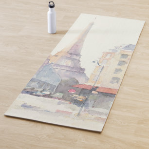 Tapis De Yoga Aquarelle de Tour Eiffel Paris