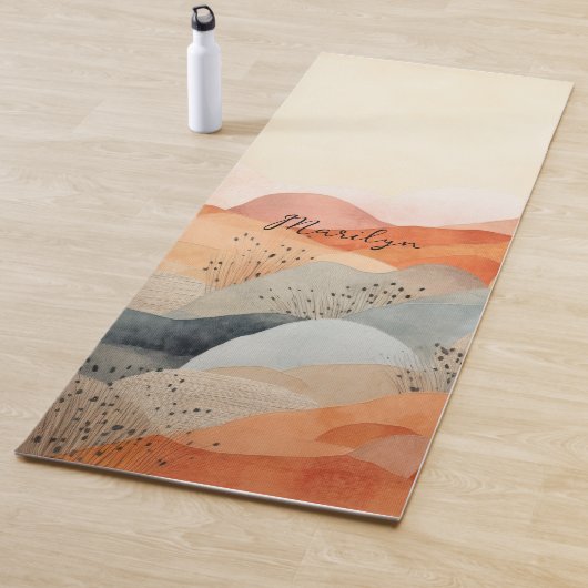 Tapis De Yoga Aquarelle Desert Canyon (En situation)