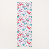 Tapis De Yoga Aquarelle d'oiseau Boho floral (Devant)