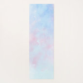 Tapis De Yoga Aquarelle Dreamy Rose bleu turquoise (Dos)