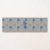 Tapis De Yoga Aquarelle Et Fleurs  (Devant (Horizontal))