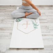 Tapis De Yoga Aquarelle Eucalyptus Monogramme du cadre