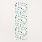 Tapis De Yoga Aquarelle Fleur sauvage bleu (Devant)