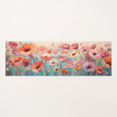 Tapis De Yoga Aquarelle Fleurs de pavot Méditation de champ (Devant (Horizontal))
