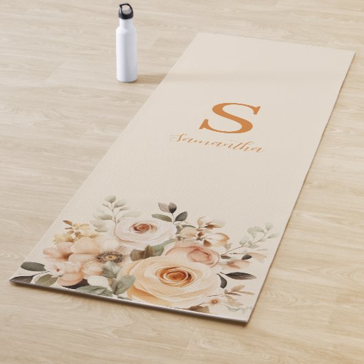 Tapis De Yoga Aquarelle florale (En situation)