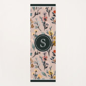 Tapis De Yoga Aquarelle florale Boho Rose poussiéreux (Devant)