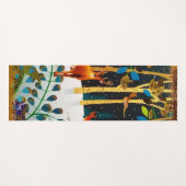 Tapis De Yoga Aquarelle Gold Cosy Winter Deer Forest (Devant (Horizontal))