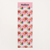 Tapis De Yoga Aquarelle Ladybugs sur Fleurs (Devant)