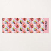 Tapis De Yoga Aquarelle Ladybugs sur Fleurs (Devant (Horizontal))