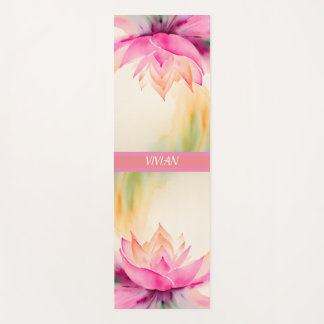 Tapis De Yoga Aquarelle Lotus Design Zen Abstrait