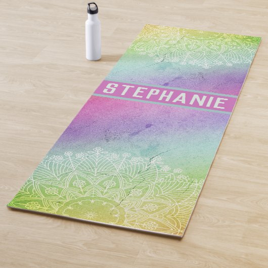 Tapis De Yoga Aquarelle Mandala (En situation)