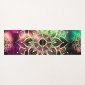 Tapis De Yoga Aquarelle Mandala Or Nebula Initiales (Dos (Horizontal))