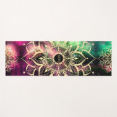 Tapis De Yoga Aquarelle Mandala Or Nebula Initiales (Devant (Horizontal))