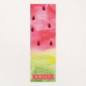 Tapis De Yoga Aquarelle mignonne Rouge Vert Watermelon Nom (Devant)
