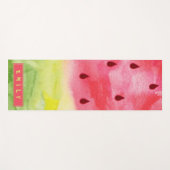 Tapis De Yoga Aquarelle mignonne Rouge Vert Watermelon Nom (Devant (Horizontal))