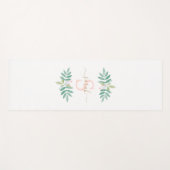 Tapis De Yoga Aquarelle Monogramme floral (Devant (Horizontal))