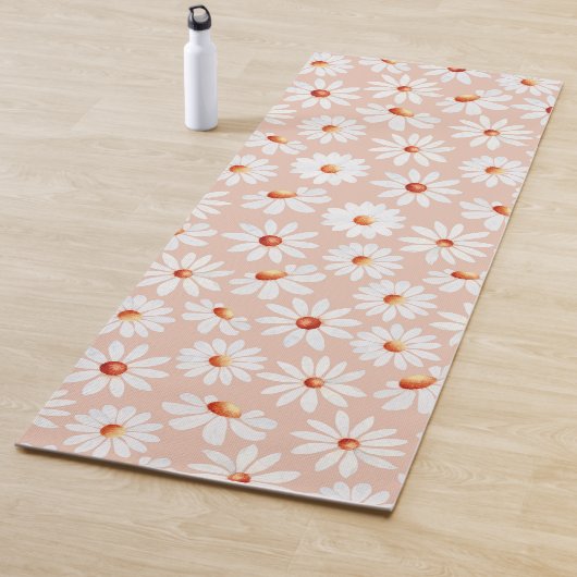 Tapis De Yoga Aquarelle Motif bleu rose Arrière - plan (En situation)