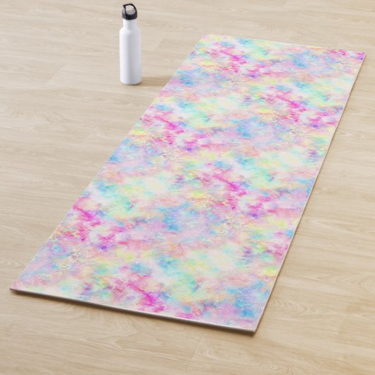 Tapis De Yoga Aquarelle Pastel Rainbow Tie Dye (En situation)
