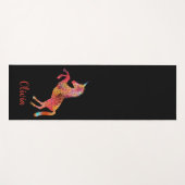 Tapis De Yoga Aquarelle Rainbow Unicorn Personnalisé Noir (Devant (Horizontal))