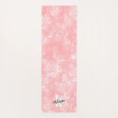 Tapis De Yoga Aquarelle rose Élégante Moderne Initiale (Dos)