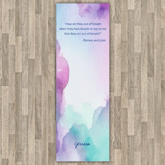 Tapis De Yoga Aquarelle rose et bleu pastel amusant