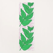 Tapis De Yoga Aquarelle rose Feuille verte (Devant)