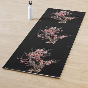 Tapis De Yoga Aquarelle rose japonaise Sakura Cherry Blossom