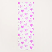 Tapis De Yoga Aquarelle rose Motif Coeurs et points (Devant)