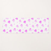 Tapis De Yoga Aquarelle rose Motif Coeurs et points (Devant (Horizontal))