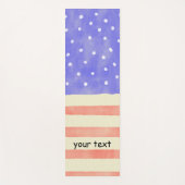 Tapis De Yoga Aquarelle rustique USA drapeau américain Texte per (Devant)