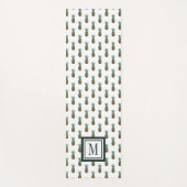Tapis De Yoga Aquarelle tropicale d'ananas du monogramme | (Devant)