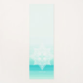 Tapis De Yoga Aquarelle turquoise Ombre Mandala Monogramme (Devant)