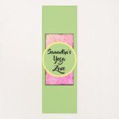 Tapis De Yoga Aquarelle vert géométrique (Devant)