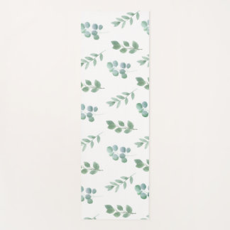 Tapis De Yoga Aquarelle verte Motif feuille - Elégant Botanique