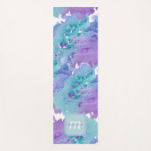 Tapis De Yoga Aquarelle violette et turquoise (Devant)