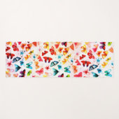Tapis De Yoga Aquarelle Whimsical Rainbow Forest Butterfly (Devant (Horizontal))