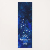Tapis De Yoga Aquarius Zodiac Constellation Blue Galaxy Monogram (Devant)