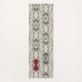 Tapis De Yoga Araignées - Blanche d'os et Noir de chaume (Devant)